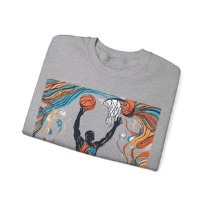 American Basketball Crewneck Sweatshirt Mid-dunk Action - Dipaliz - Sweatshirts