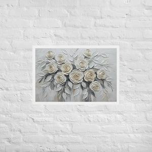Sculptured White Rose Framed Poster Matte Print Elegance Dipaliz - 20″×30″ - Posters