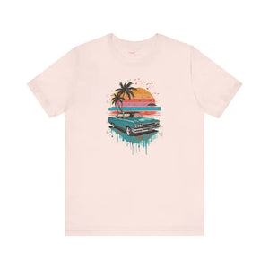 T-shirt - Paradise Unisex Jersey Tee - Beach Vibes Cotton Shirt - Dipaliz Soft Pink / s