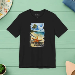 T-shirt - Unisex Jersey Short Sleeve Tee - Beach Starfish Design - Dipaliz