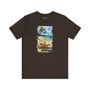 T-shirt - Unisex Jersey Short Sleeve Tee - Beach Starfish Design - Dipaliz