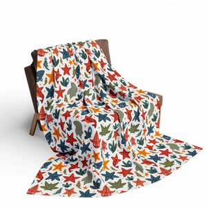 Vibrant Sea Creatures Arctic Fleece Blanket - Dipaliz - Blankets