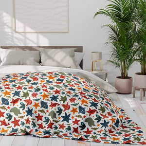 Vibrant Sea Creatures Arctic Fleece Blanket - Cozy Underwater Adventure - Dipaliz - Blankets