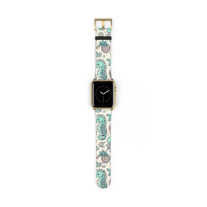 Sea Creatures Faux Leather Watch Band - Bold Statement Style - Dipaliz - 42 - 45 Mm / Gold Matte - Bands
