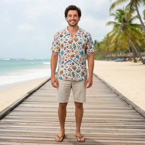 Vibrant Sea Horse Hawaiian Camp Shirt - Dye Sublimation - Dipaliz - Shirts - Xs