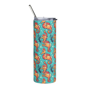 Seahorse Pattern 20oz Skinny Tumbler Stainless Steel Dipaliz - Tumblers