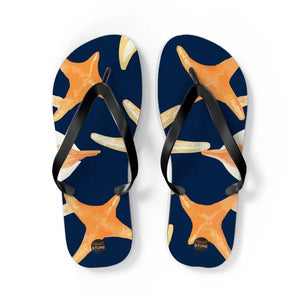 Star Fishes Flip Flops - Unisex Beach Summer Style - Dipaliz - l / Black Sole - Slippers