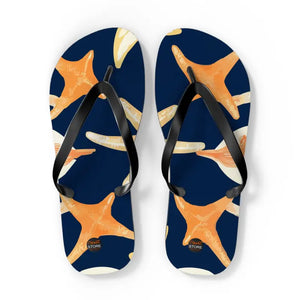 Star Fishes Flip Flops - Unisex Beach Summer Style - Dipaliz - Xl / Black Sole - Slippers