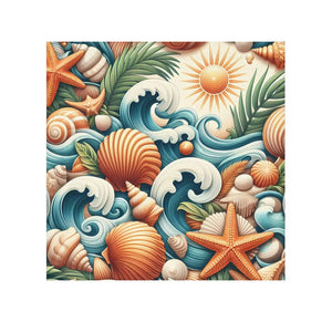 Seashell Breeze Face Towel – Soft Cotton 13x13 - Dipaliz - Washcloths