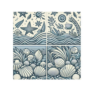 Seashell Coast Face Towel – Soft Cotton Washcloth - Dipaliz - Washcloths