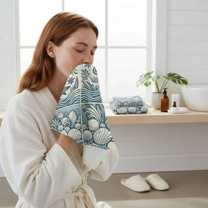 Seashell Coast Face Towel – Soft Cotton Washcloth - Dipaliz - Washcloths