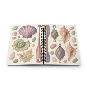 Seashell Spiral Bound Journal - Ocean Inspired Travel Diary - Dipaliz - one Size - Journals