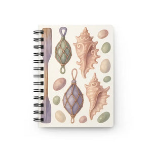 Seashell Spiral Bound Journal - Ocean Inspired Travel Diary - Dipaliz - one Size - Journals