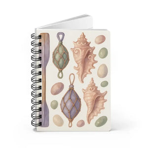 Seashell Spiral Bound Journal - Ocean Inspired Travel Diary - Dipaliz - one Size - Journals