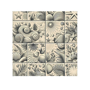 Seashell Tile Face Towel – Cotton Back Washcloth - Dipaliz - Washcloths