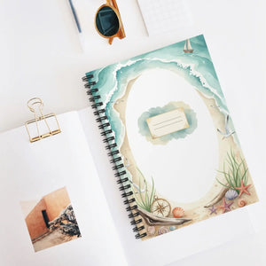 Seaside Frame Spiral Notebook - Coastal Ocean 6x8 - Dipaliz - Journals