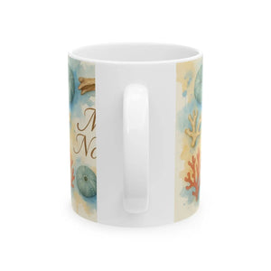 Seaside Shells Ceramic Mug - Coastal Morning Escape - Dipaliz