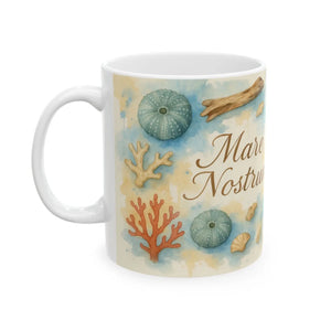 Seaside Shells Ceramic Mug - Coastal Morning Escape - Dipaliz