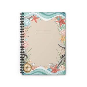 Seaside Shells Spiral Notebook Ruled Journal - Dipaliz - Journals