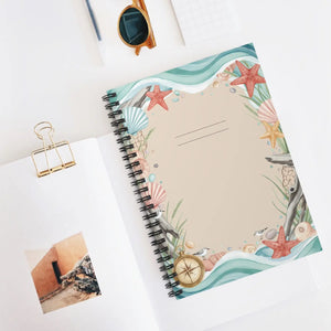 Seaside Shells Spiral Notebook Ruled Journal - Dipaliz - Journals