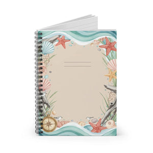 Seaside Shells Spiral Notebook Ruled Journal - Dipaliz - Journals