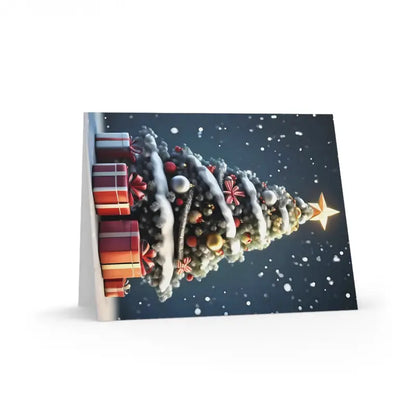 Spread Holiday Joy with Sparkling Christmas Tree Greeting Cards - Paper Products