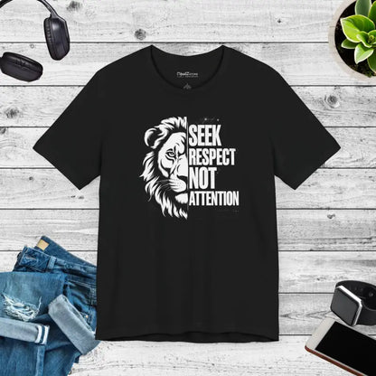 Unleash your Bold Style: Seek Respect Lion Tee - Black / s T-shirt