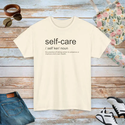 Elevate your Style: Unisex Self-care Definition Cotton Tee - Natural / s T-shirt