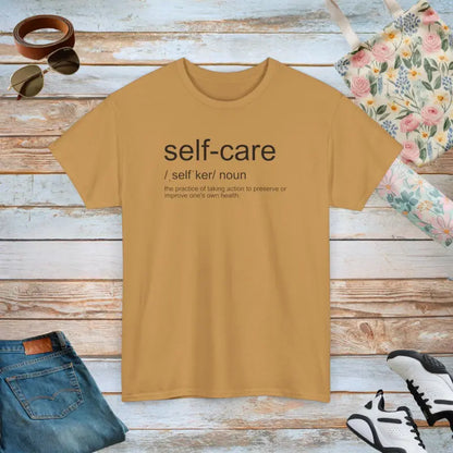 Elevate your Style: Unisex Self-care Definition Cotton Tee - Old Gold / s T-shirt