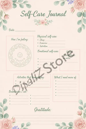 Digital Downloads - Self-care Journal Printable - Daily Wellness Tracker - Dipaliz