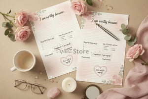 Digital Downloads - Blush Rose Affirmation Journal Printable - Dipaliz