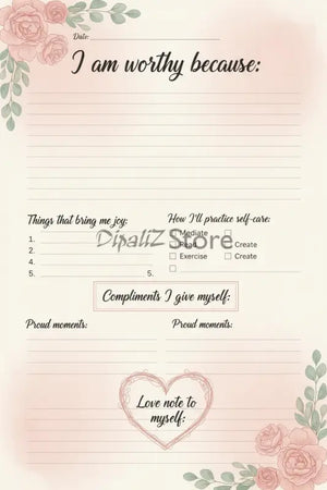 Digital Downloads - Blush Rose Affirmation Journal Printable - Dipaliz