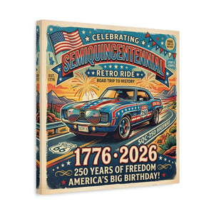 Semiquincentennial Retro Ride Canvas – Patriotic - Dipaliz - Prints