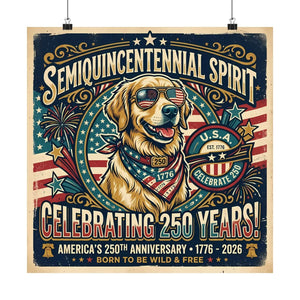 Semiquincentennial Spirit Poster – Patriotic Golden Retriever - Dipaliz - Posters