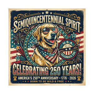 Semiquincentennial Spirit Poster – Patriotic Golden Retriever - Dipaliz - Posters
