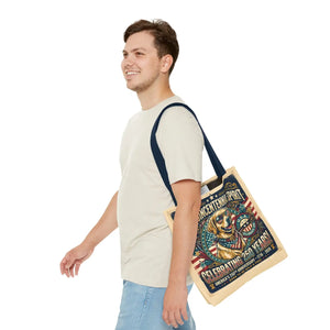 Semiquincentennial Spirit Tote Bag - Celebrating 250 Years Patriotic Golden Retriever Design - Bags