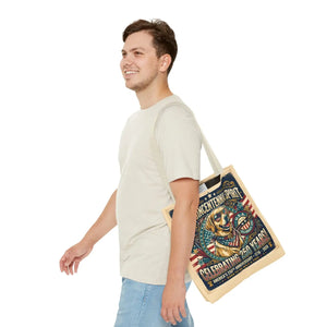 Semiquincentennial Spirit Tote Bag - Celebrating 250 Years Patriotic Golden Retriever Design - Bags