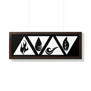 Framed Horizontal Poster - Air Elements Modern Wall Art - Dipaliz - 36″ x 12″ / Walnut - Posters Prints & Visual Artwork