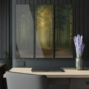 Serene Forest Acrylic Prints - Modern Nature Wall Art - Dipaliz - 12’’ x 36’’ (vertical) / 0.25’’