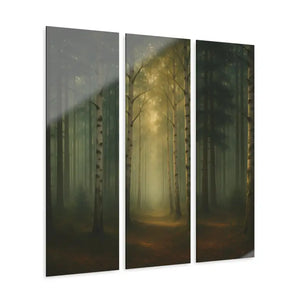 Serene Forest Acrylic Prints - Modern Nature Wall Art - Dipaliz - 12’’ x 36’’ (vertical) / 0.25’’