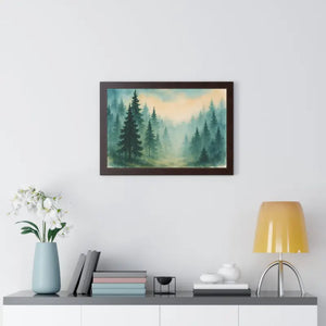 Serene Forest Landscape Framed Print for Meditation Space - Dipaliz - Prints