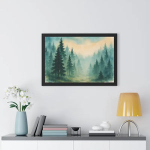 Serene Forest Landscape Framed Print for Meditation Space - Dipaliz - Prints
