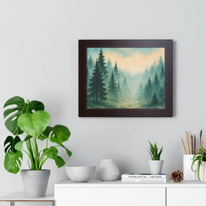Serene Forest Landscape Framed Print for Meditation Space - Dipaliz - Prints