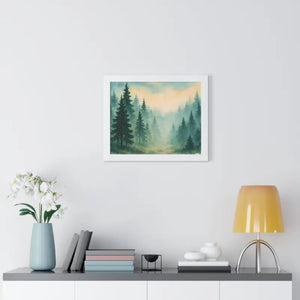 Serene Forest Landscape Framed Print for Meditation Space - Dipaliz - Prints