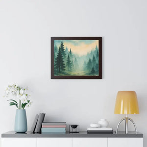 Serene Forest Landscape Framed Print for Meditation Space - Dipaliz - Prints