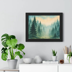 Serene Forest Landscape Framed Print for Meditation Space - Dipaliz - Prints