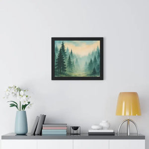 Serene Forest Landscape Framed Print for Meditation Space - Dipaliz - Prints
