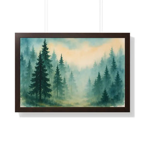 Serene Forest Landscape Framed Print for Meditation Space - Dipaliz - Prints
