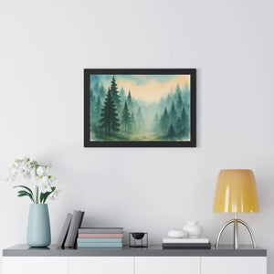 Serene Forest Landscape Framed Print for Meditation Space - Dipaliz - Prints