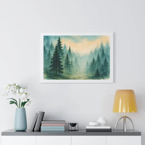 Serene Forest Landscape Framed Print for Meditation Space - Dipaliz - Prints